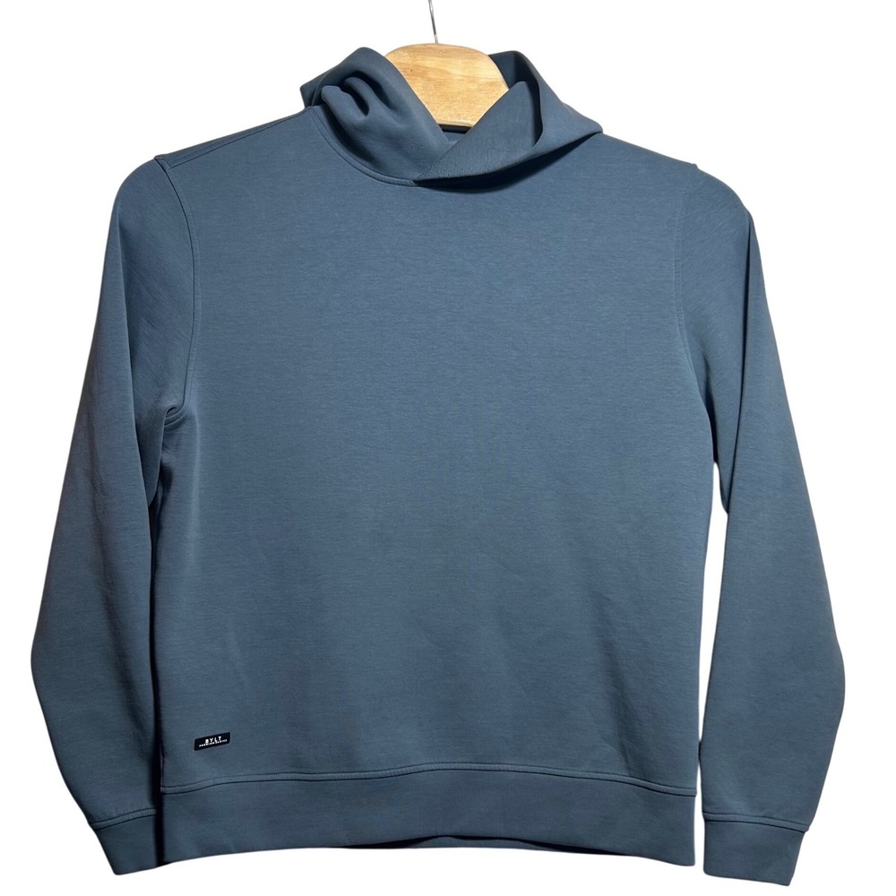 BYLT Premium Basics Mens Large Slate Blue Gray Crossover Hoodie Pullover Stretch
